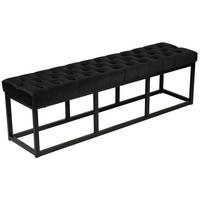 SITZBANK Polly Samt Schwarz 150 cm schwarz - Schwarz, Metall (150/42/37cm) - TPFLiving