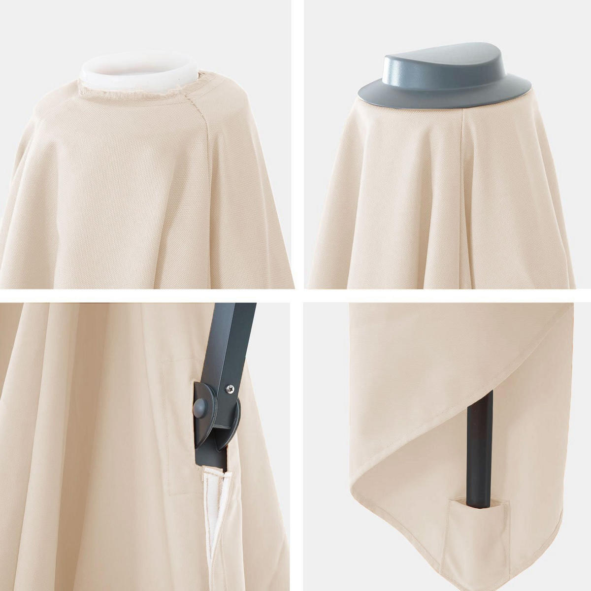 ERSATZ-BEZUG FÜR SCHIRM Cremeweiß - Weiß, Textil (295/395cm) - MCW