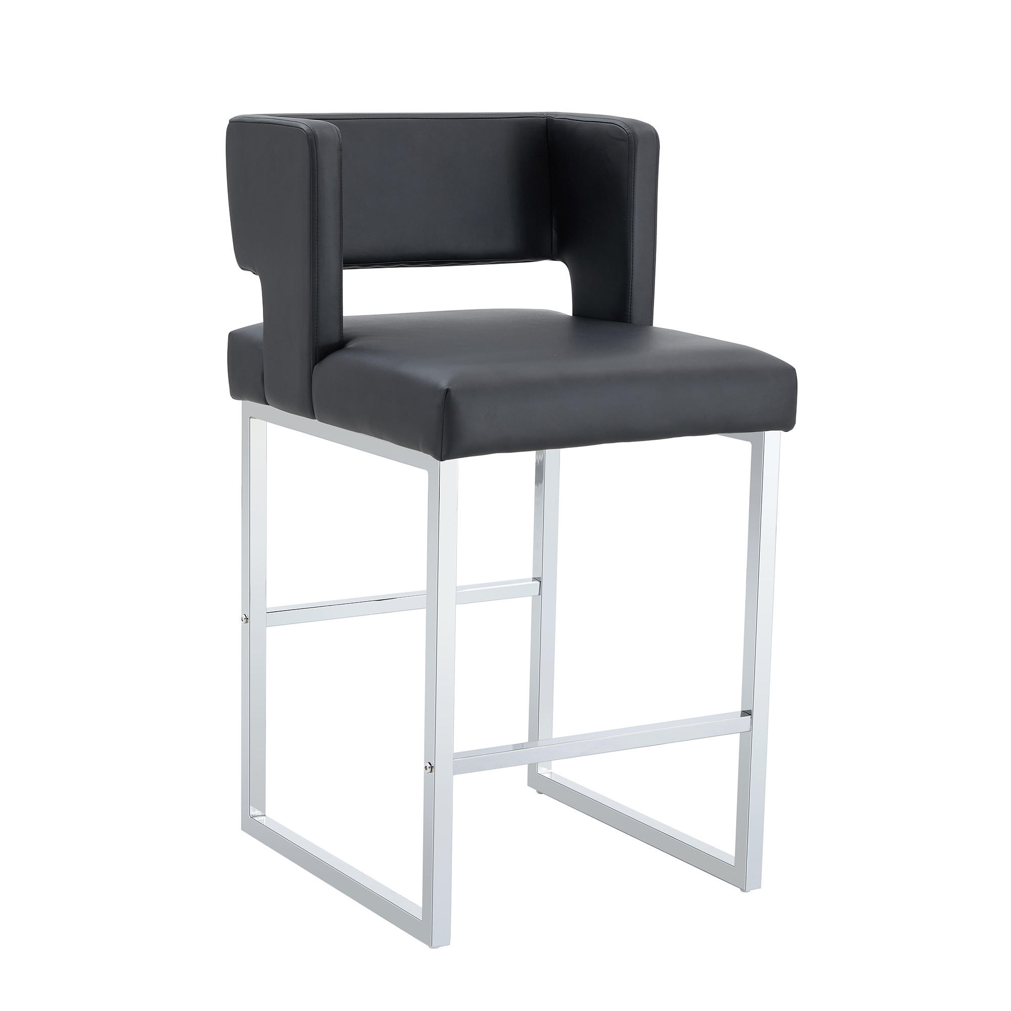 BARHOCKER DE-36487 2er Set mit quadratischem Design Schwarz - Schwarz, Metall (53.3/91.4/48cm) - ComfortXL