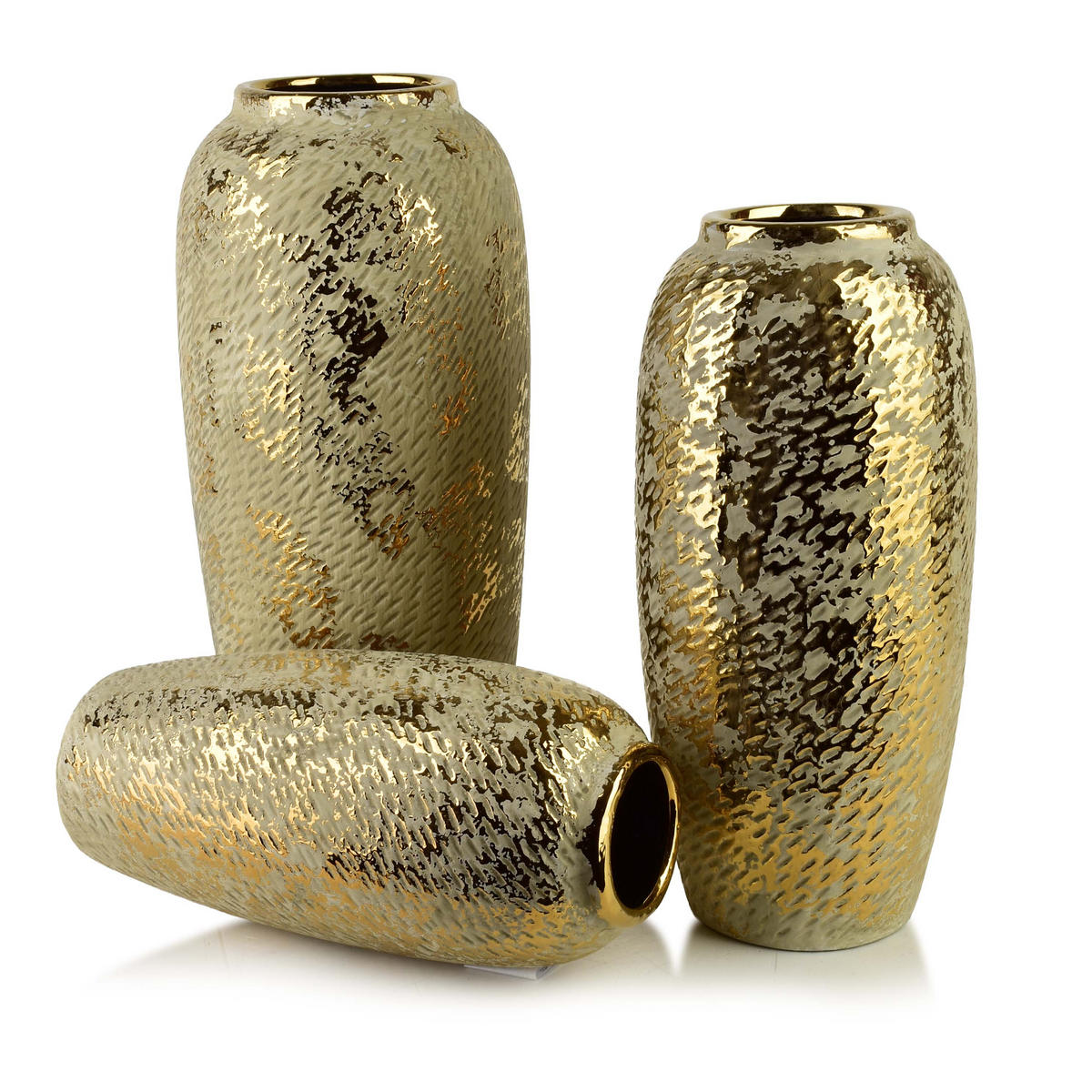 VASE Yarine Gold Gold 12/10/30cm Keramik - Goldfarben, Keramik (30cm) - Mondex
