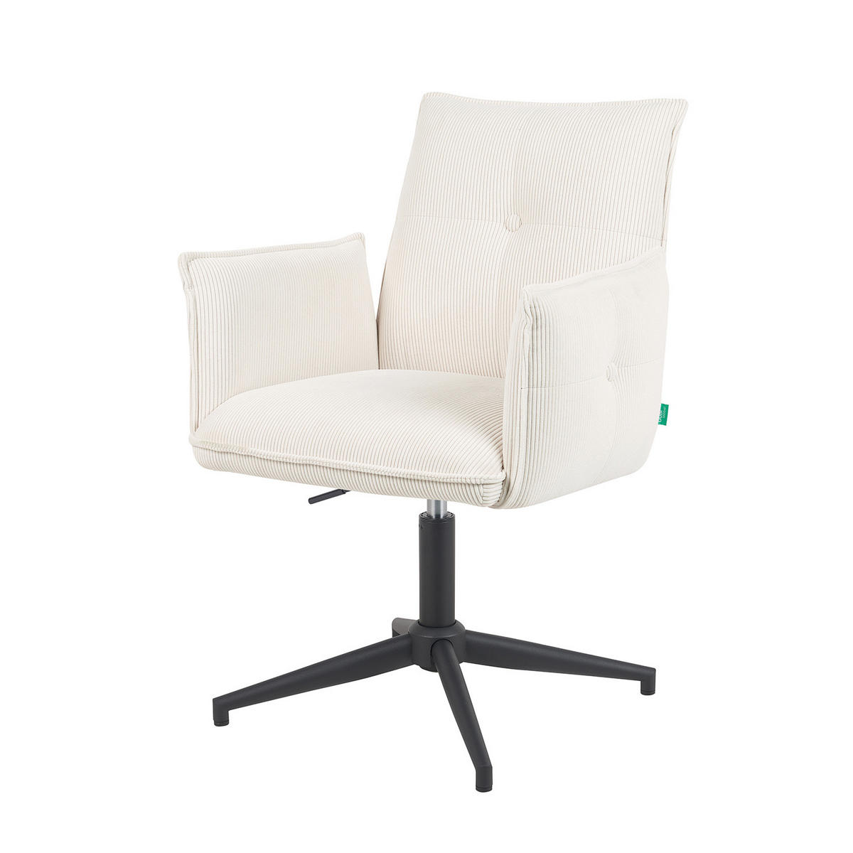 BÜROSTUHL Mika-Till - Creme/Schwarz, Textil/Metall (60/85/63cm) - DUBI Möbel