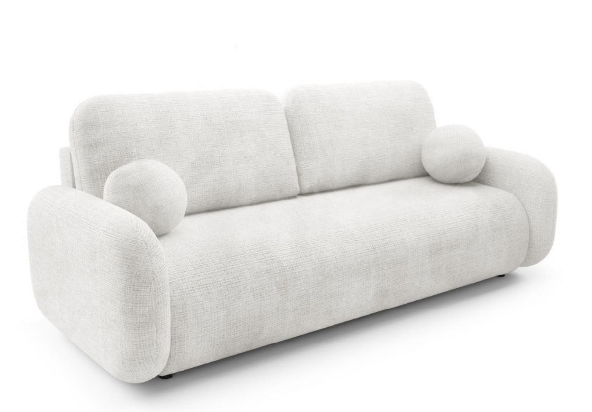 SOFA Cremona 01 LEON Mit Schlaffunktion - Weiß, Textil (220/90/92cm) - Sepro Meble
