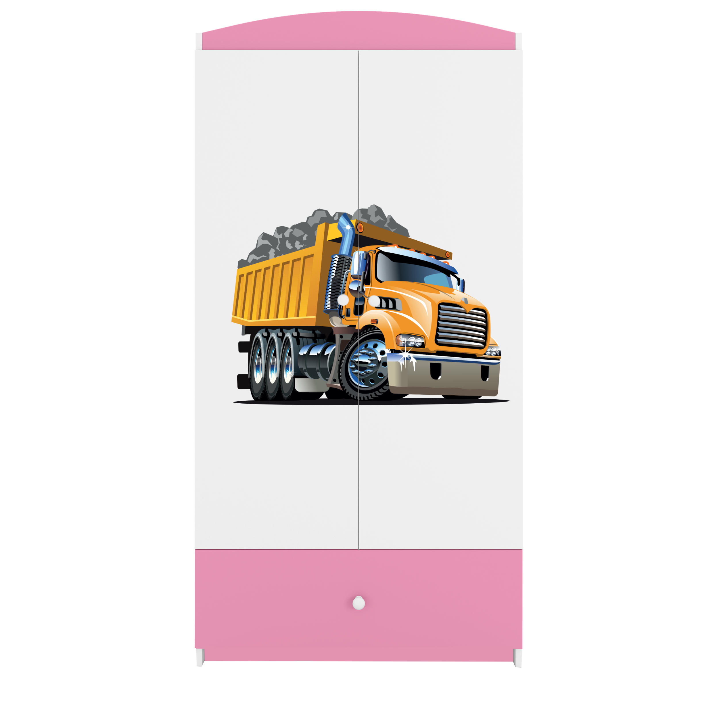 KINDERKLEIDERSCHRANK Lastwagen - Hellrosa, Holzwerkstoff (90/175/52cm) - RAUMHIRSCH FURNITURE