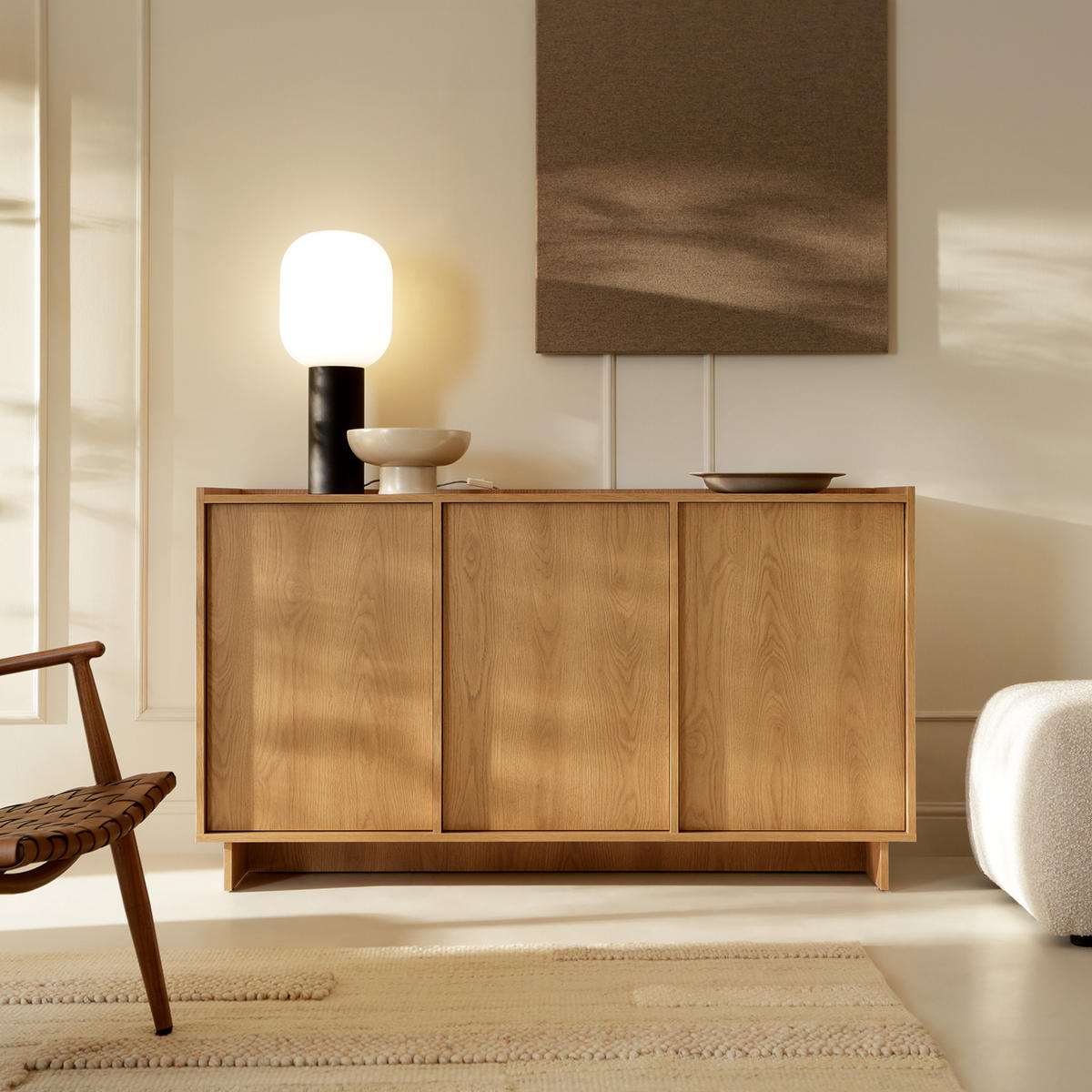 SIDEBOARD YARKER KOM1 Eiche - Eichefarben, Glas/Holzwerkstoff (147/82/39cm) - Komodee