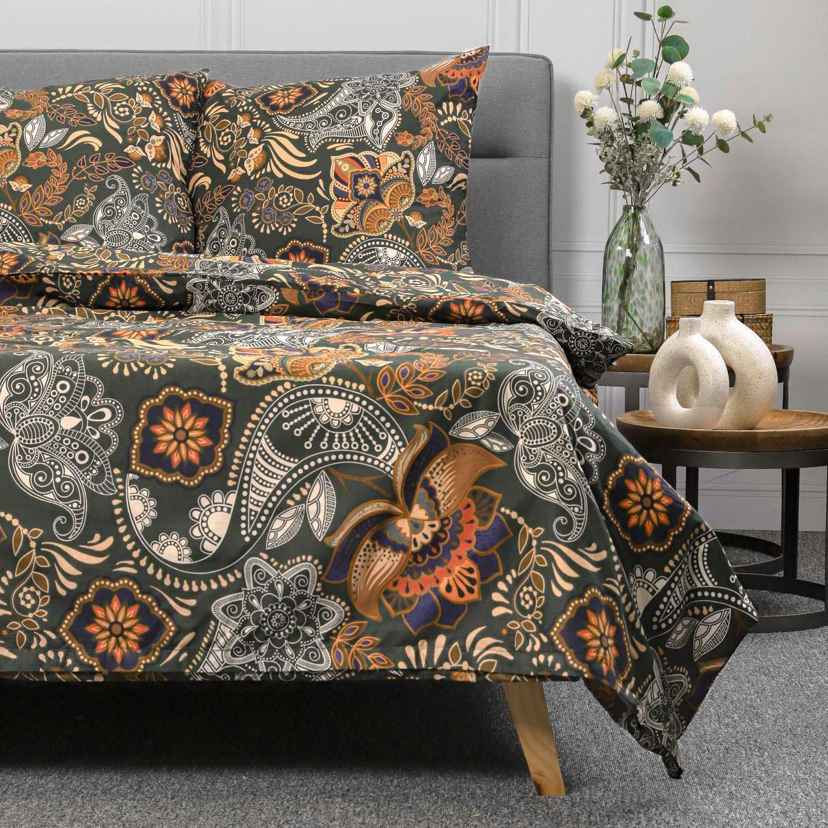 BETTWÄSCHE Tapua 2 Baumwolle grün 220/200 cm - Grün, Textil (220/200cm) - Homla