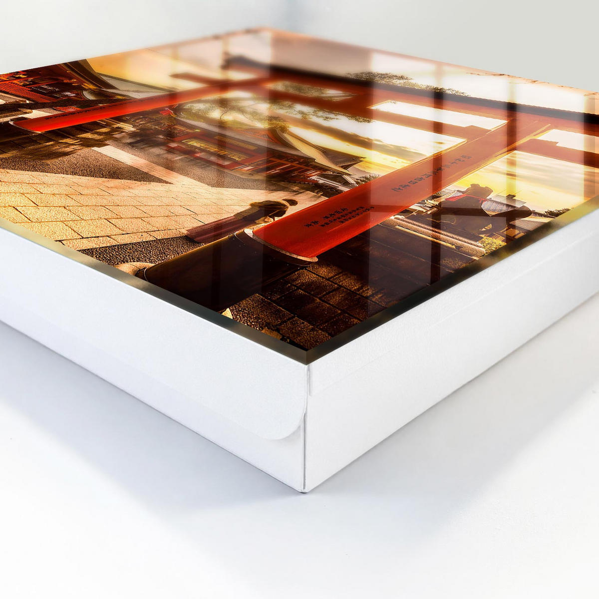 SCHLÜSSELBOX Weiß 30x30 cm – Türöffnung nach rechts - Japanisches Tor - Orange, Metall (30/30/5cm) - TULUP