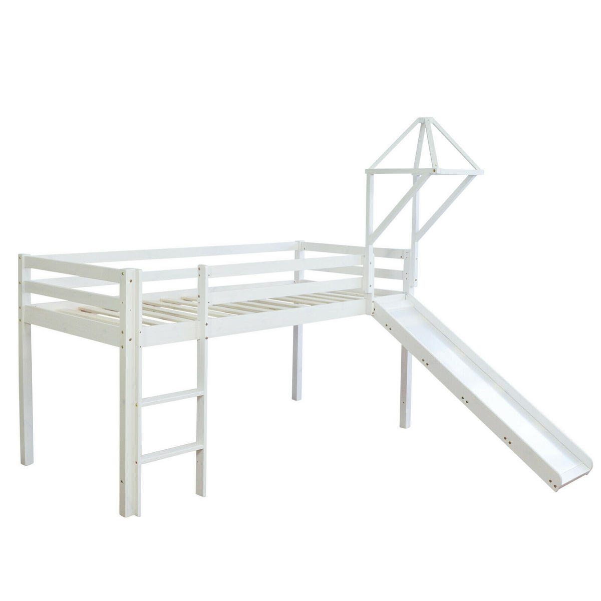 HOCHBETT mit Rutsche Turm 90/200 cm Blau - Blau/Weiß, Holz - Homestyle4u