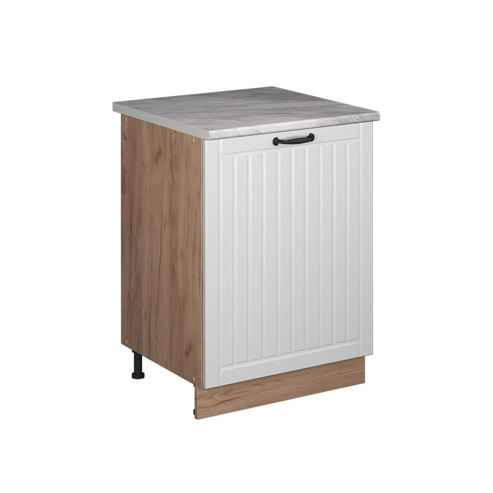 DISKBÄNKSSKÅP Fame-Line, Vitt hus på landet/Goldkraft ek, 60 cm Vit, Ekfärgad 82/60/60 cm
