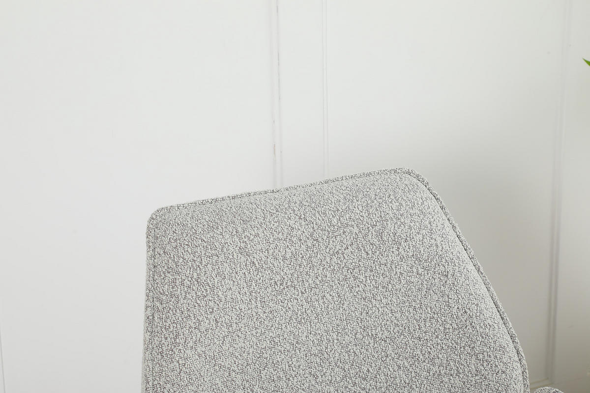 BÜRODREHSTUHL - Bouclé / Eisen - Greige/Schwarz, Textil/Metall (57/85/62cm) - home24