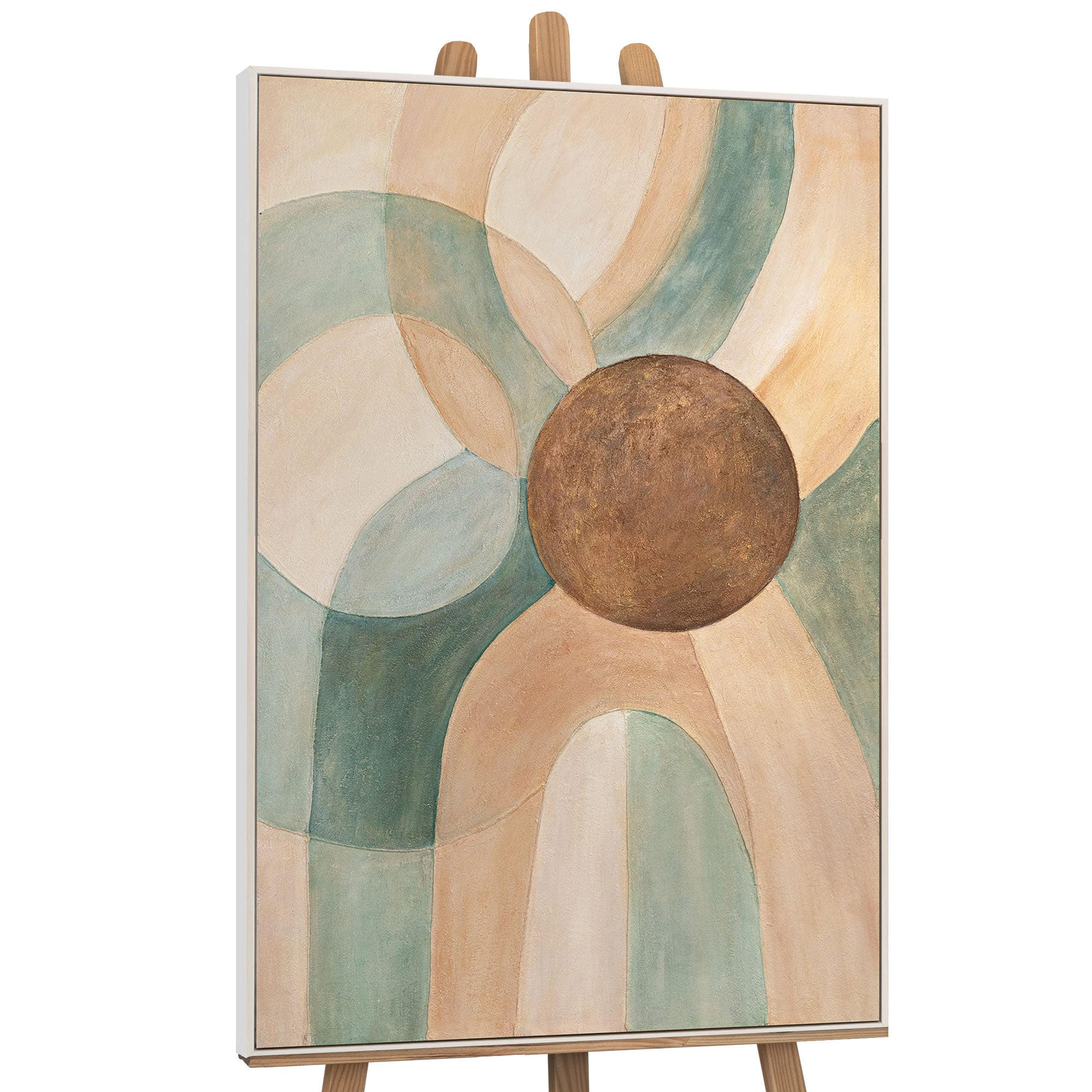 GEMÄLDE Kreislauf des Lebens Schattenfugenrahmen Beige 140x100 cm - Beige, Holz (140/100cm) - YS-art gallery