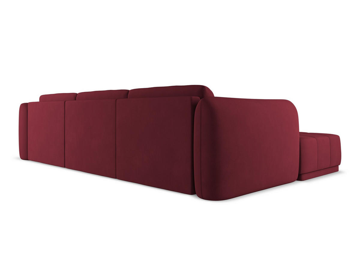 ECKSOFA Links Chenille Stoff Rot - Rot/Weinrot, Kunststoff/Textil (170/290cm) - Makamii