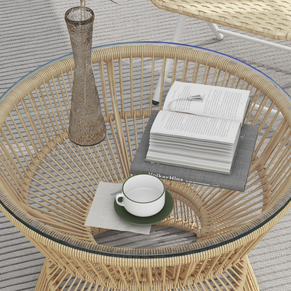 LOUNGETISCH 60/60/50 cm Naturholz aus Glas im Boho-Stil - Naturfarben, Glas (60/60/50cm) - OKMYHOME