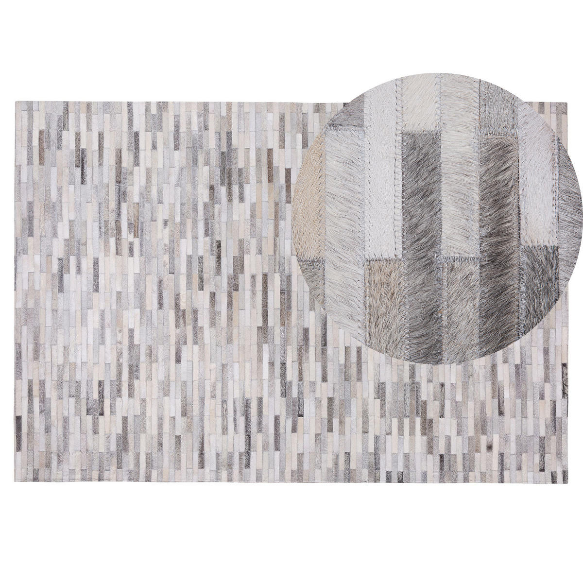 KURZFLOR-TEPPICH Ahilli 200/140 cm - Grau, Fell (140/200cm) - Beliani