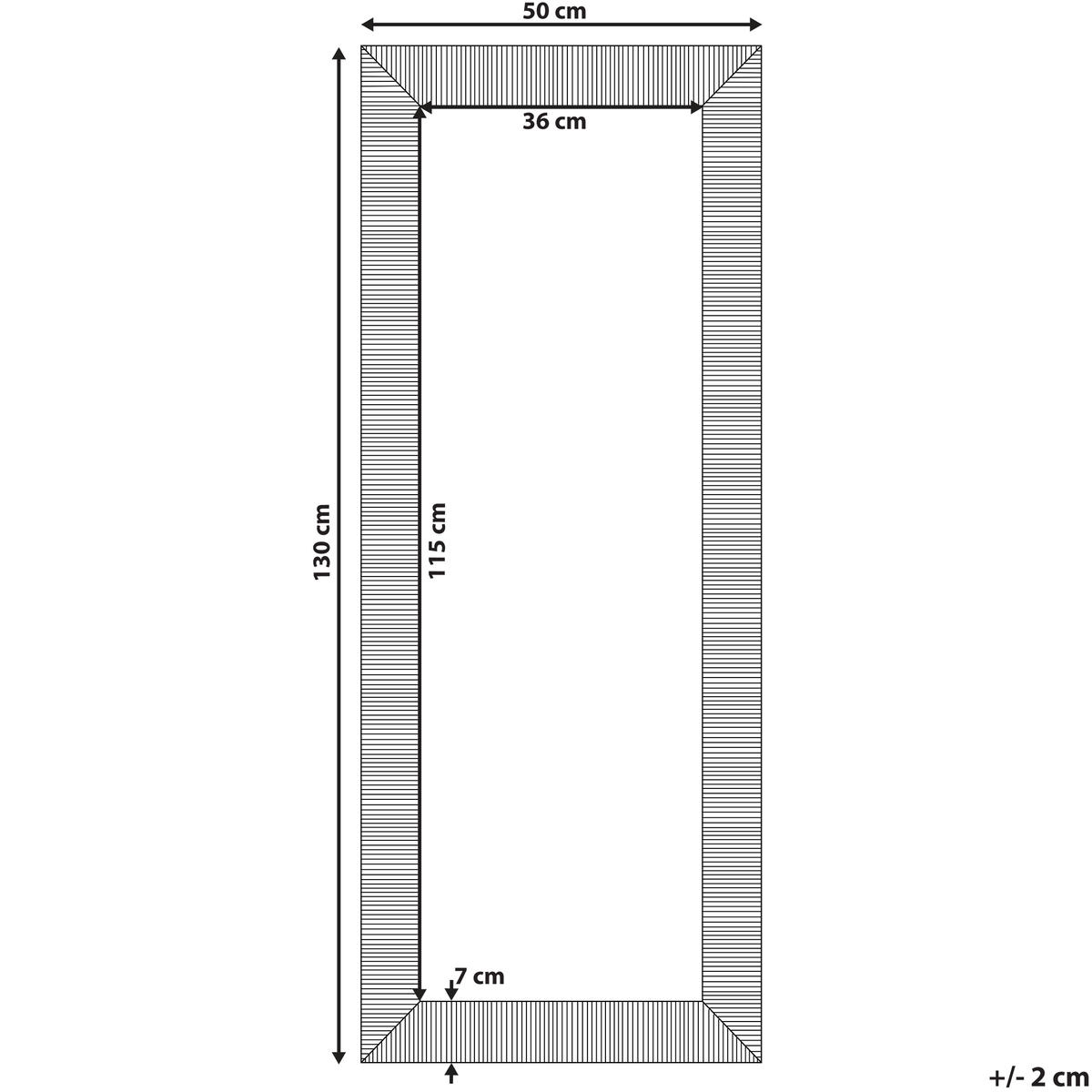 WANDSPIEGEL schwarz rechteckig 50/130 cm Draveil - Schwarz, Kunststoff (50/130/2cm) - Beliani