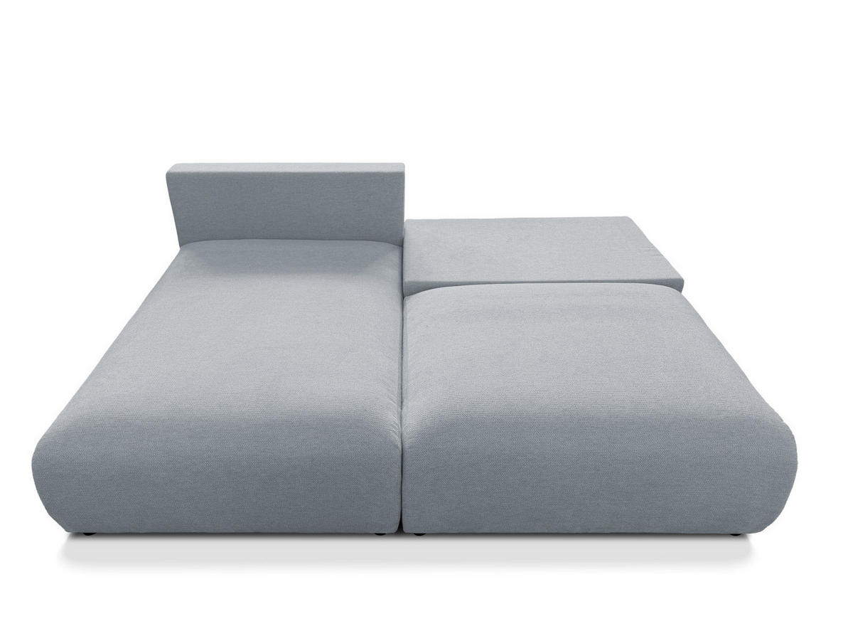 ECKSOFA Sora mit Schlaffunktion, Bettkasten und extra tiefer Komfortzone aus hochwertigem Grau Strukturstoff - Schwarz/Grau, Holz/Kunststoff (140/200cm) - S-Style