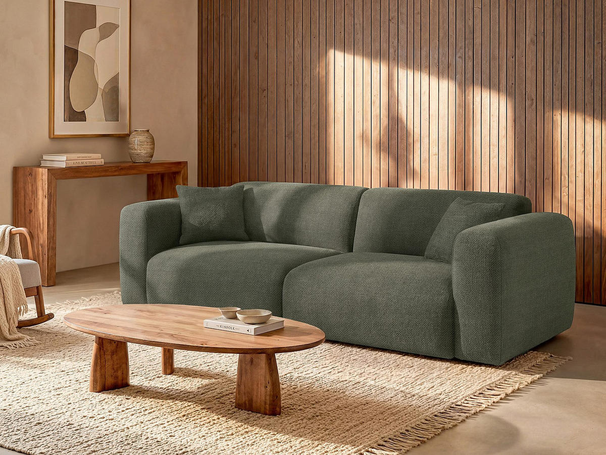 SCHLAFSOFA - 4 Personen - Stoff - Grün - - Grün, Textil (240/73/97cm) - Vente-Unique