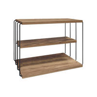 BEISTELLTISCH mit 1 Regal - Holzfarben & Schwarz - BRILENA - Naturfarben, Holz (50/40/33cm) - Vente-Unique