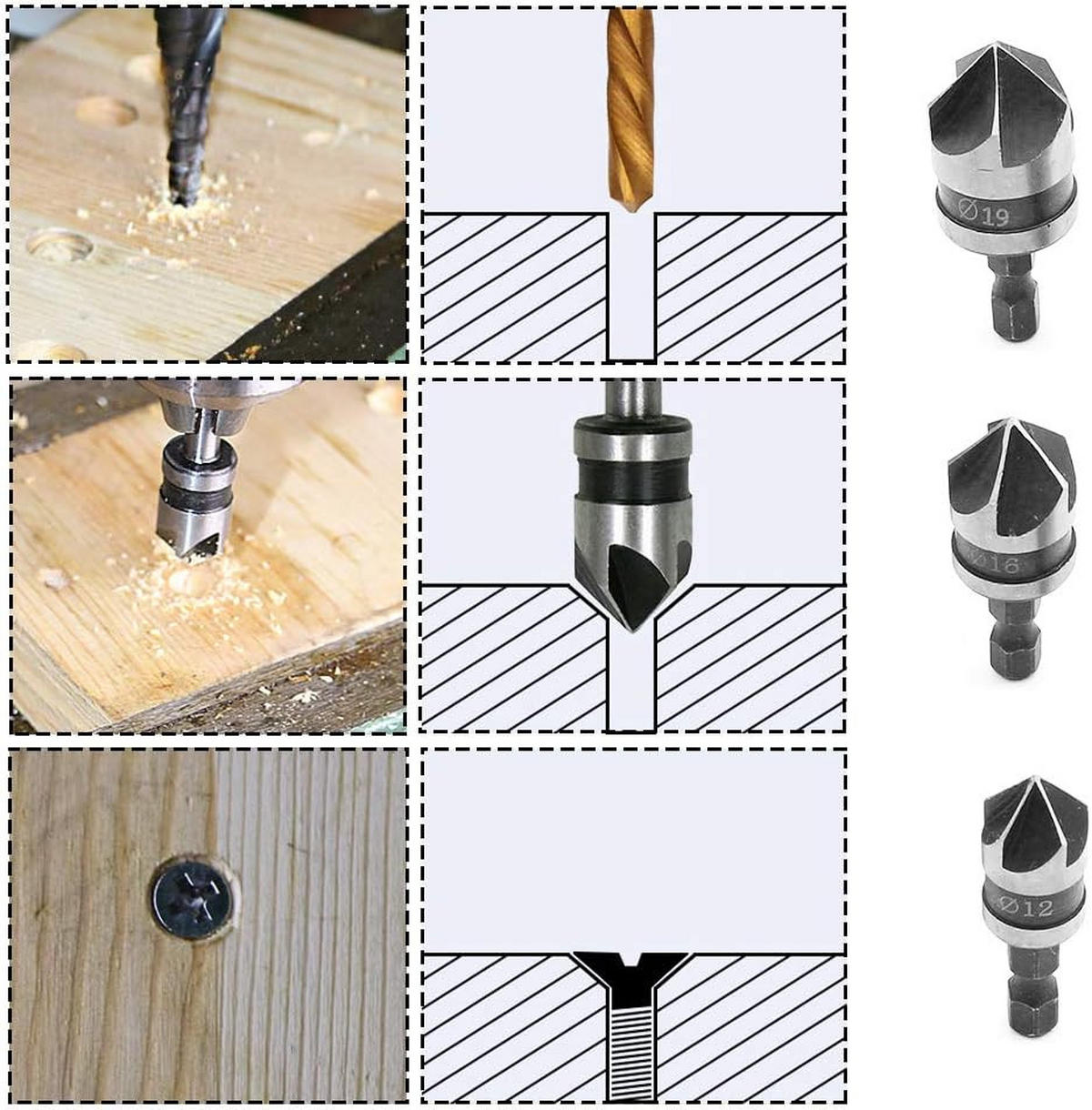 BIT-SATZ，12/16/19 mm - Schwarz, Metall (1.9/1.9/4.8cm) - LIBRATON
