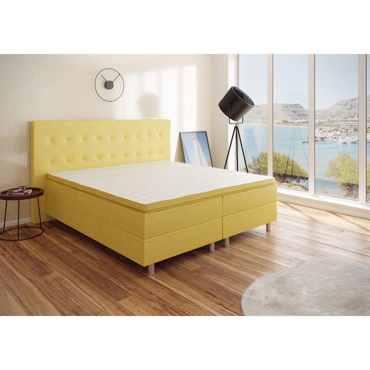 BOXBETT RIO Barcelona 5-Zonen mit Visco Topper H3 First Class Bett in verschiedenen Farben und Größen - Orange, Holz/Holzwerkstoff (160/200cm) - Best For Home