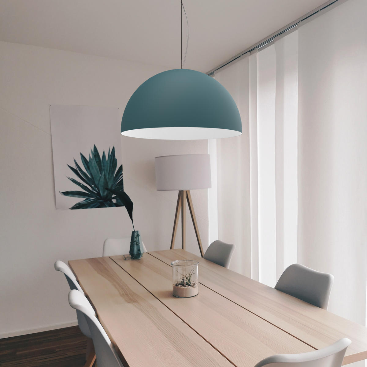 HÄNGELEUCHTE - Blau, Metall (60/60/30cm) - Lumicom