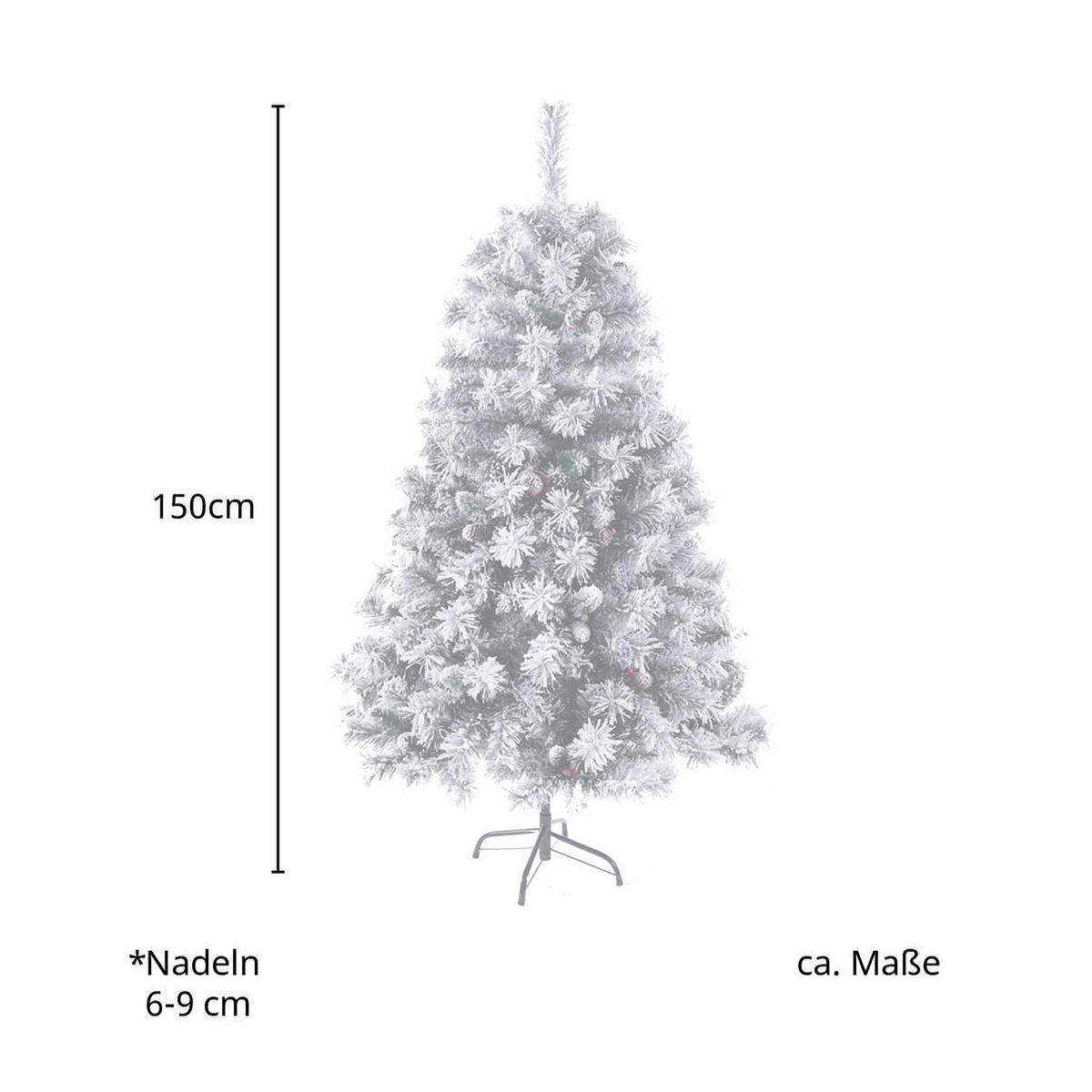 WEIHNACHTSBAUM künstlich - Weiß, Kunststoff (90/150cm) - SVITA