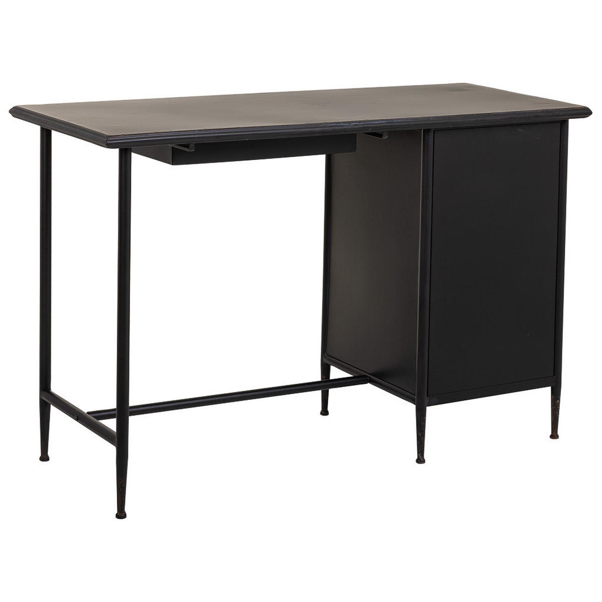 SCHREIBTISCH aus Metall 120x50x80 cm - Schwarz, Metall (50/120/80cm) - Wanderlust