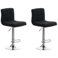 BARHOCKER 2er Set Peran STOFF C schwarz - Chromfarben/Schwarz, Textil/Metall (46/114/47cm) - TPFLiving