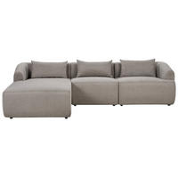 3-SITZER-ECKSOFA Stoff taupe linksseitig Svansele - Taupe, Textil (278/174cm) - Beliani