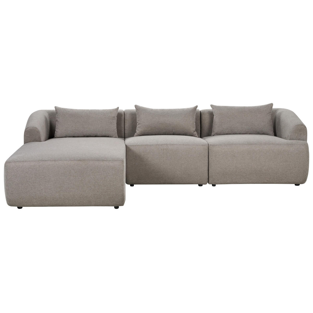 3-SITZER-ECKSOFA Stoff taupe linksseitig Svansele - Taupe, Textil (278/174cm) - Beliani
