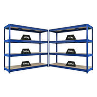 SCHWERLASTREGAL Dino 2er-Set 180x200x60cm Spanplatten-Ebenen Blau - Blau, Metall (400/180/60cm) - PROREGAL