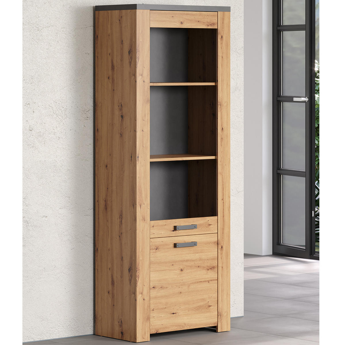 VITRINE Follow Eiche Dekor - Eichefarben, Holzwerkstoff (73/73/199cm) - Trendteam