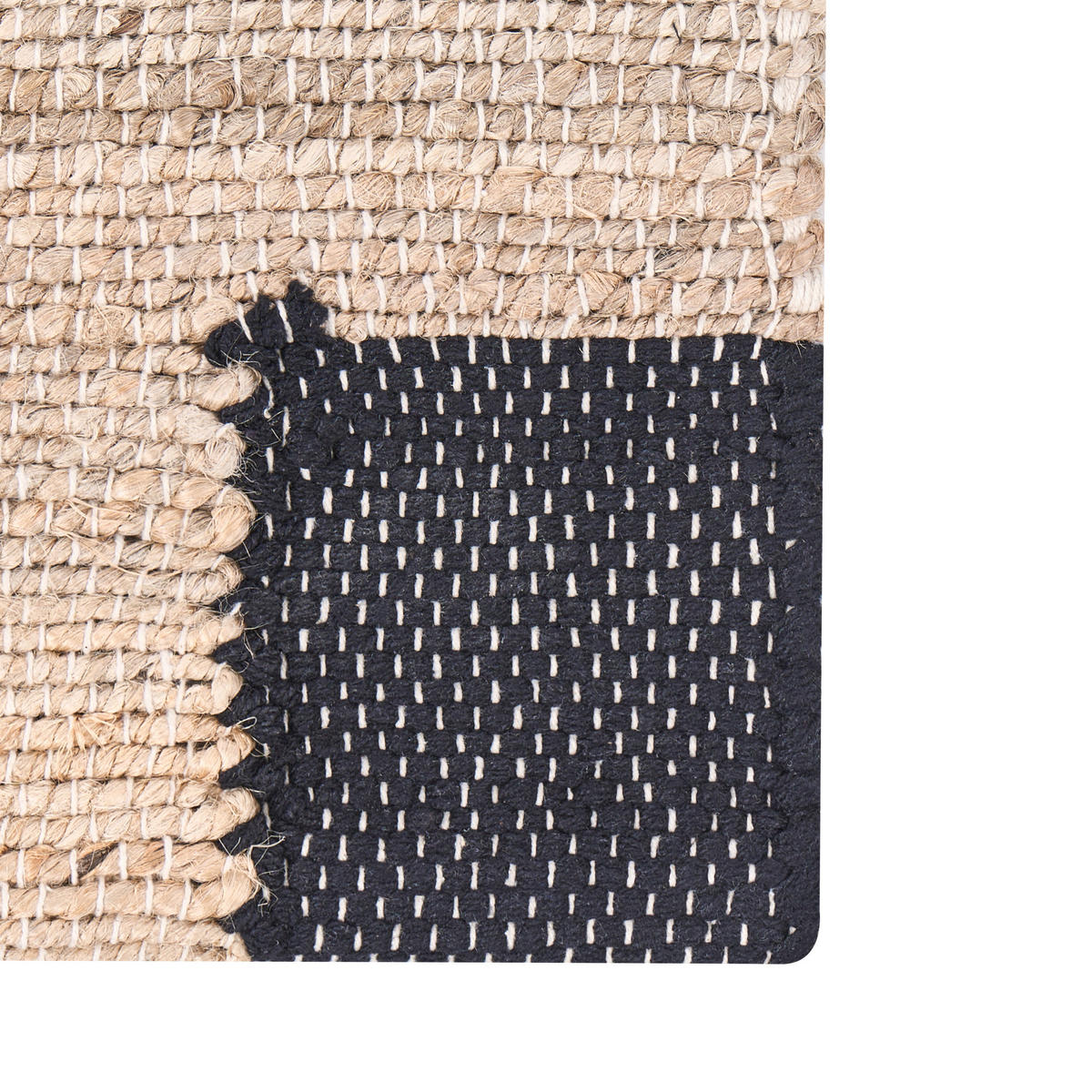 KOBEREC Černý/Béžový 160/230 cm Juta Amravati - béžová, textil (160/230cm) - Beliani