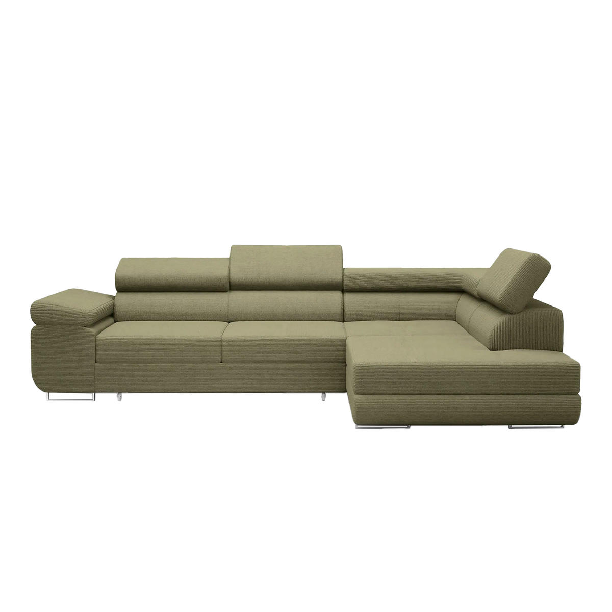 ECKSOFA Warton mit Schlaffunktion, Olive - Olivgrün, Textil (275/202cm) - Fedve