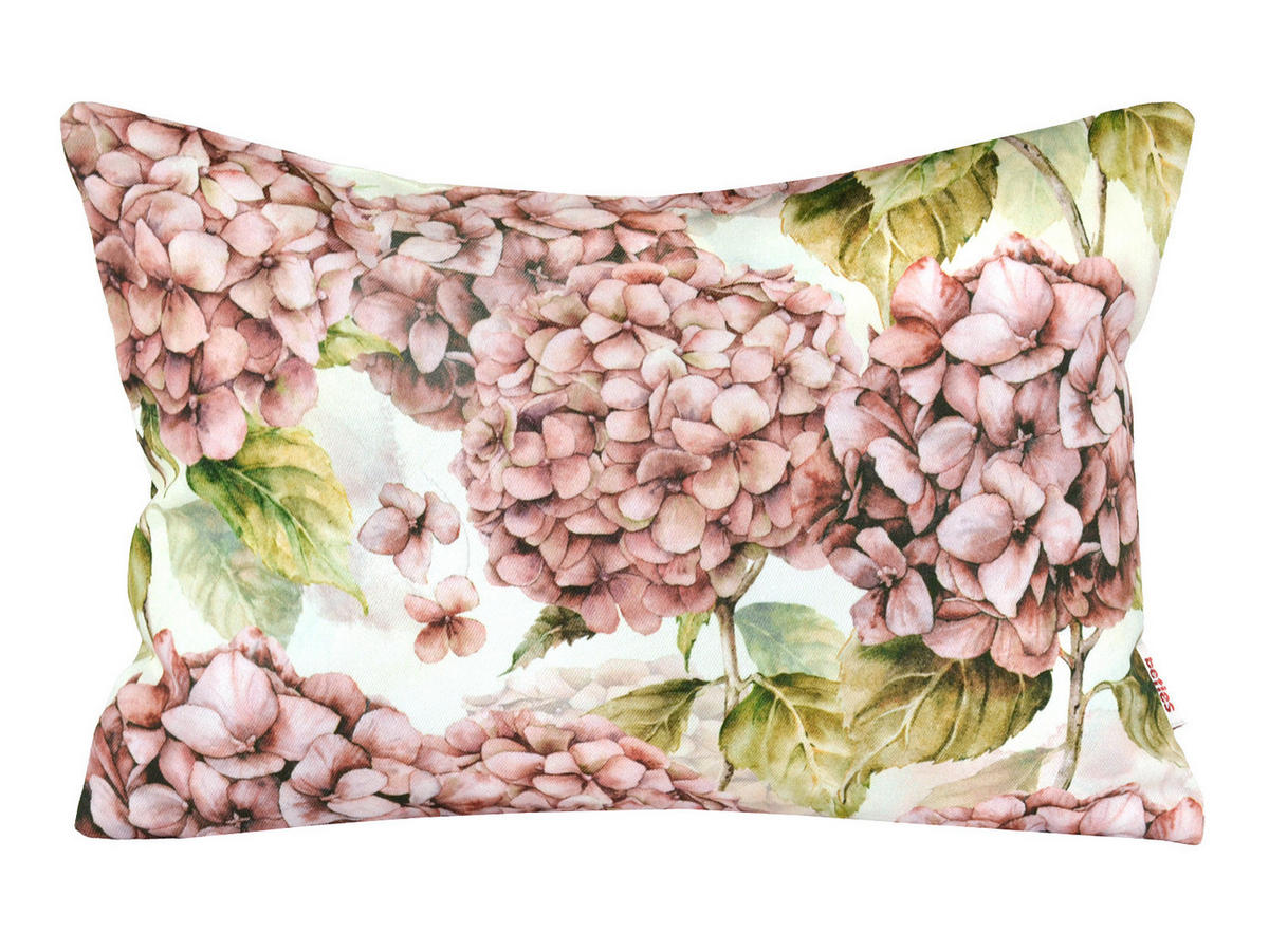 KISSENHÜLLE Landlust-Hortensie burgundy-rose 25/35 cm - Hellrosa/Dunkelrosa, Textil (25/35cm) - beties Heimtextil