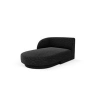 CHAISELONGUE links Miley aus Chenille-Stoff schwarz - Schwarz, Textil (90/70/156cm) - Micadoni