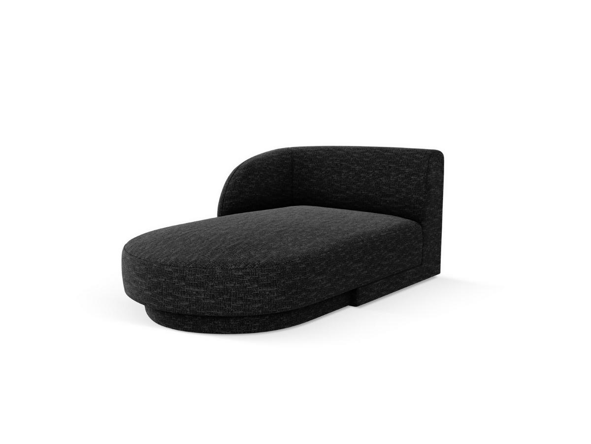 CHAISELONGUE links Miley aus Chenille-Stoff schwarz - Schwarz, Textil (90/70/156cm) - Micadoni