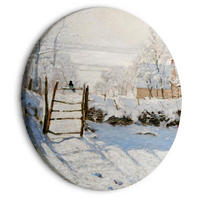 RUNDES BILD Grau 40/40 cm - Braun/Grau, Textil (40/40cm) - KUNSTLOFT