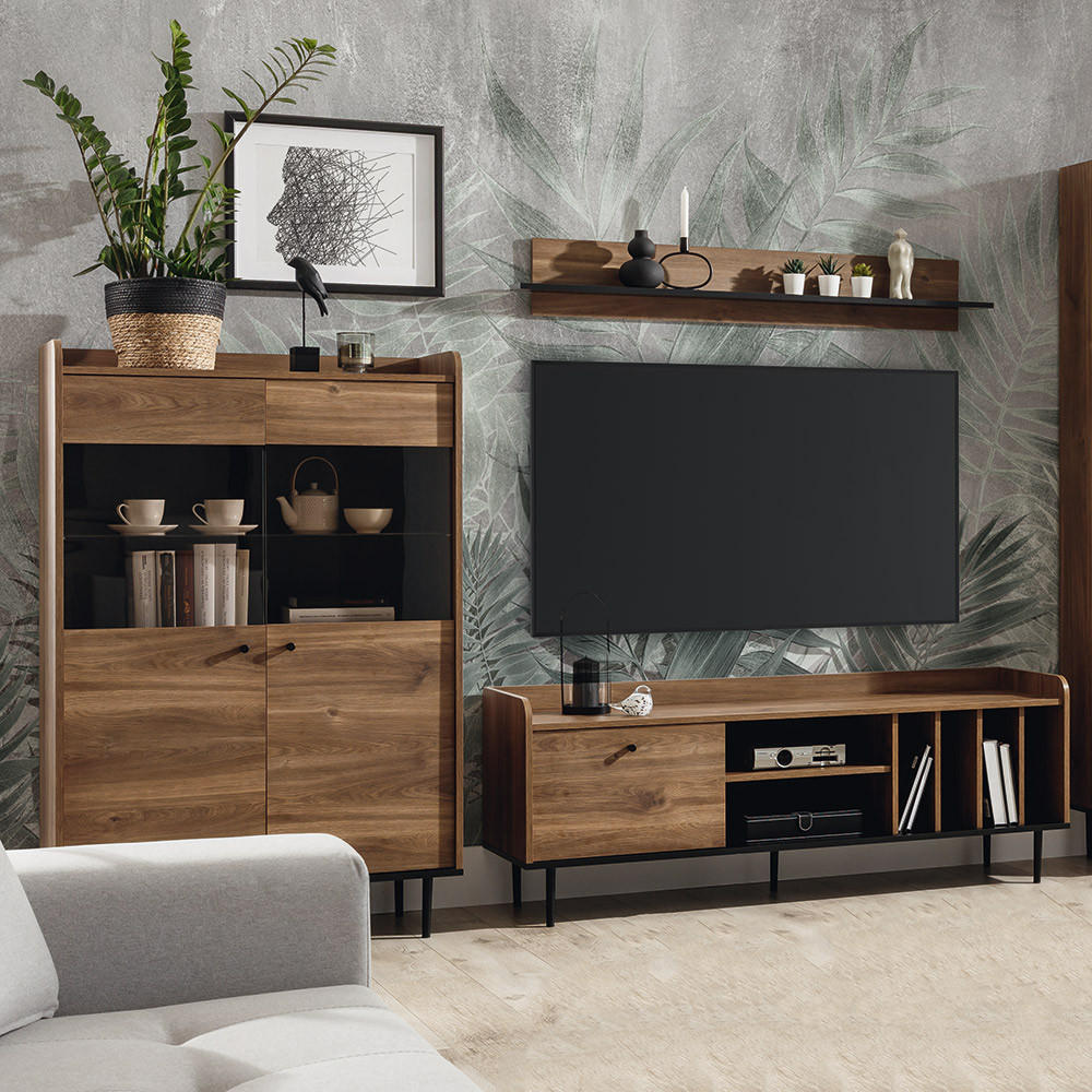 WOHNZIMMER-SET 3-TLG. Varedo-132 - Braun, Holzwerkstoff (255/180/40cm) - Lomado