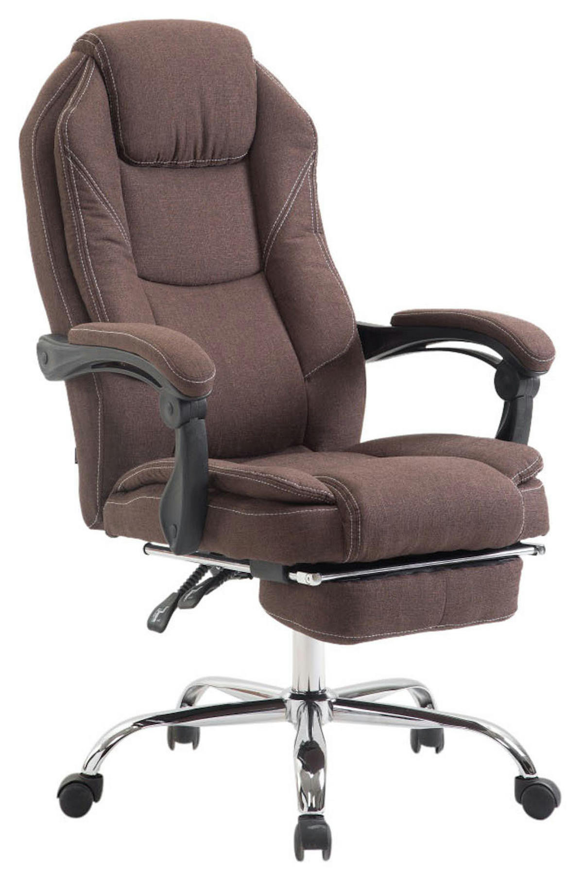 BÜROSTUHL MEDHA Stoff 114x67x64 Braun Stoff Metall - Braun, Textil/Metall (67/114/64cm) - DELUKE