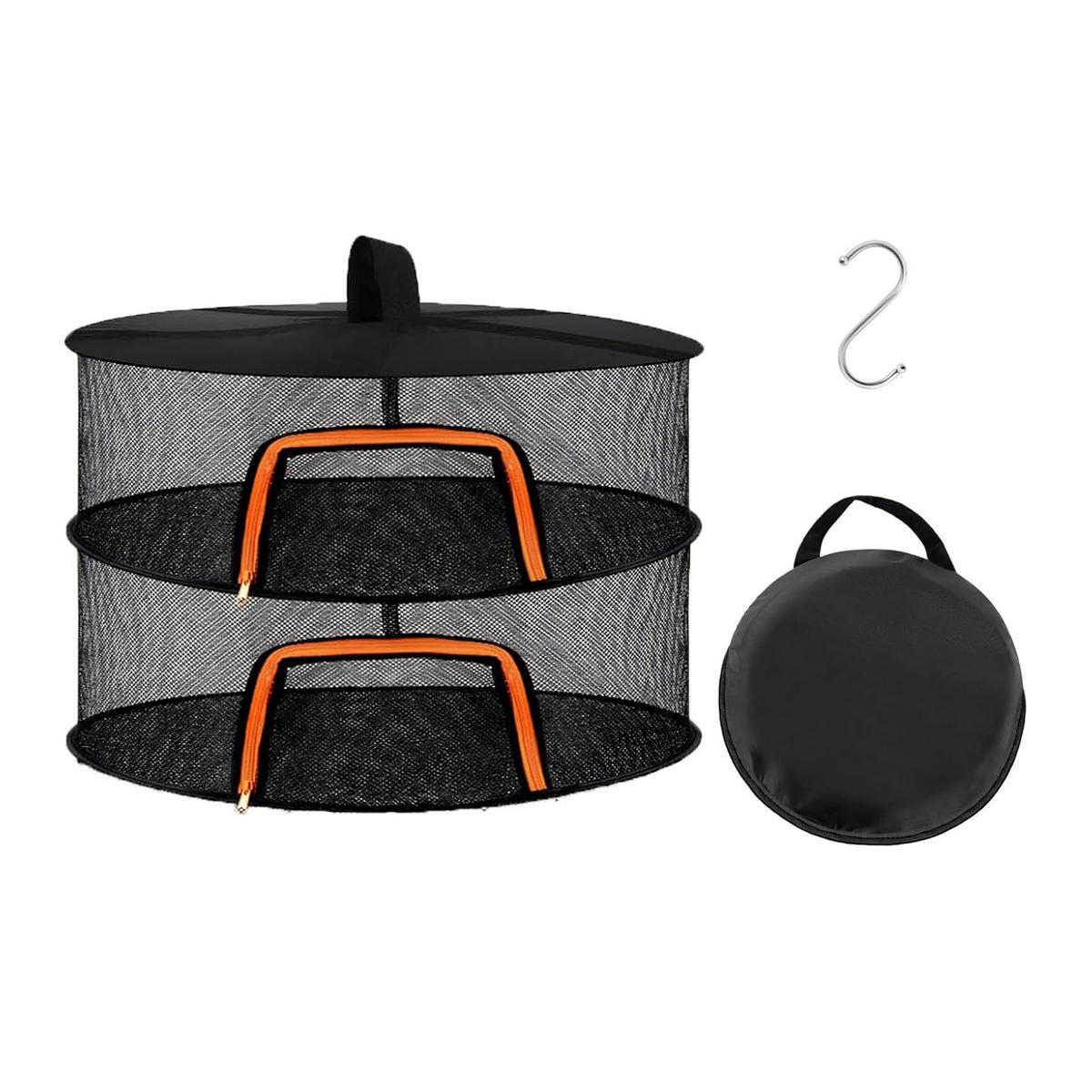 TROCKENNETZ - Schwarz, Textil/Metall (60/40/60cm) - Relaxdays