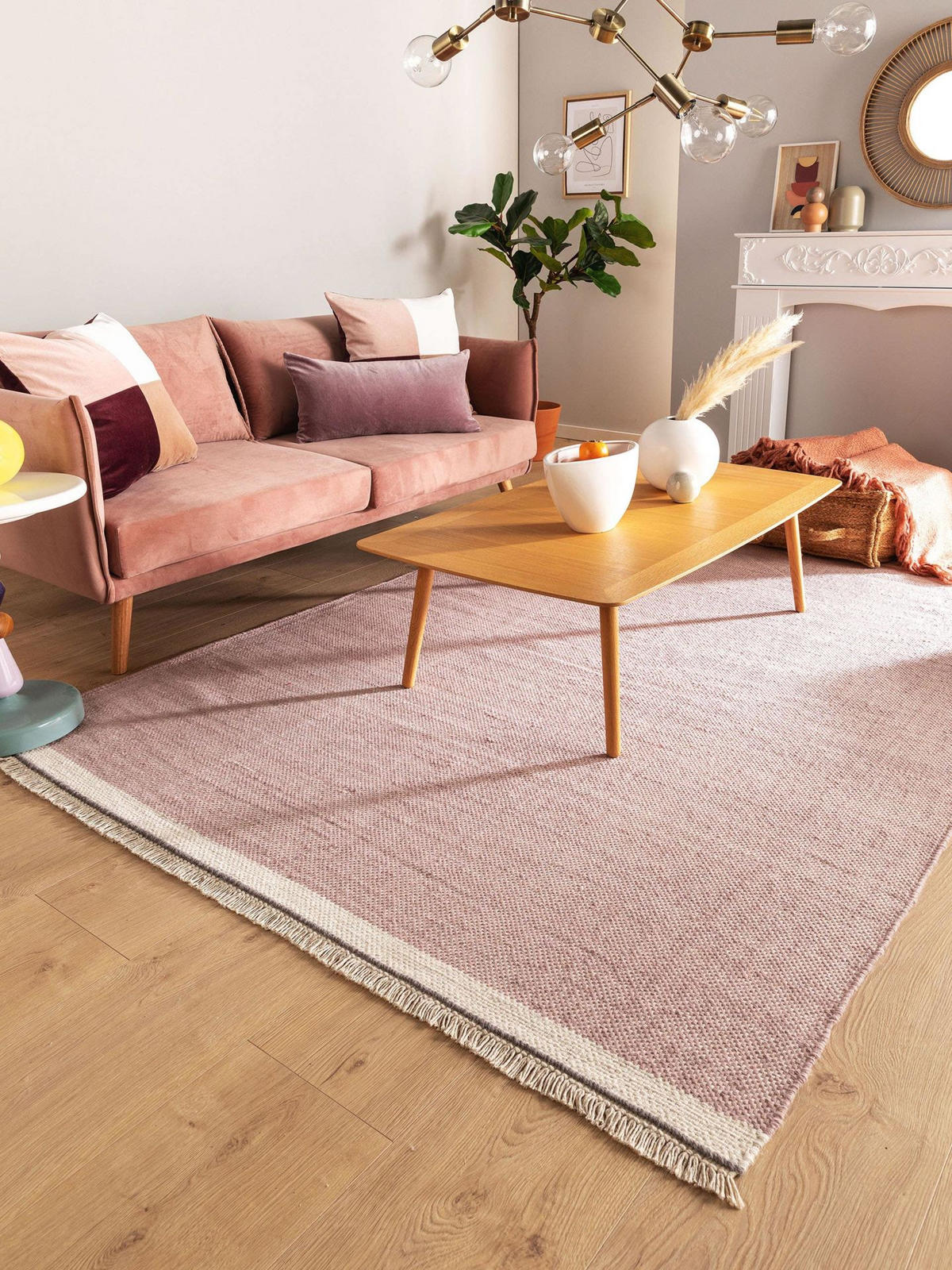 WOLLTEPPICH Karla Pink 120x170 cm - Pink, Naturmaterialien/Textil (120/1cm) - KUNSTLOFT