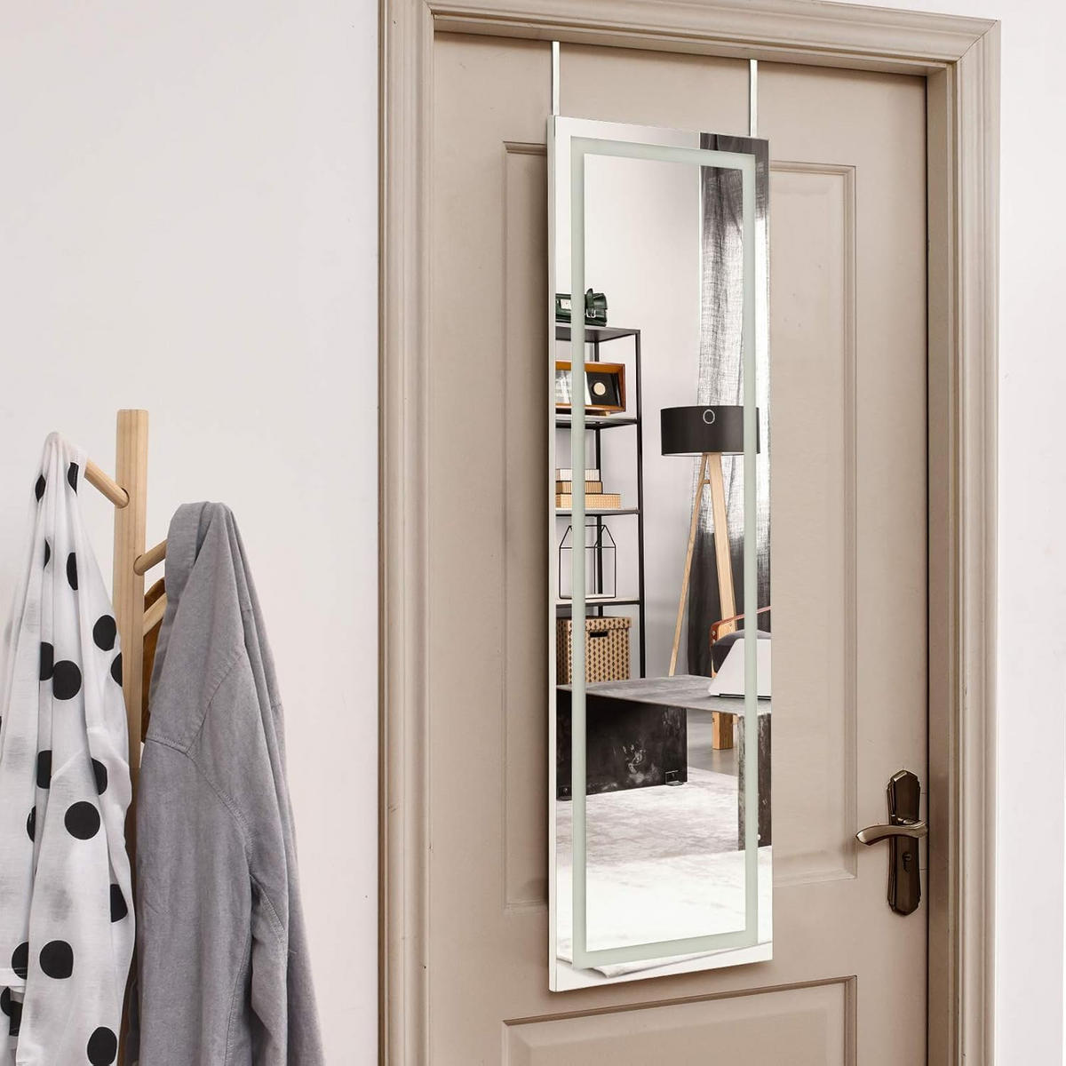 GANZKÖRPERSPIEGEL Weiß - Weiß, Glas (2/120/37cm) - COSTWAY