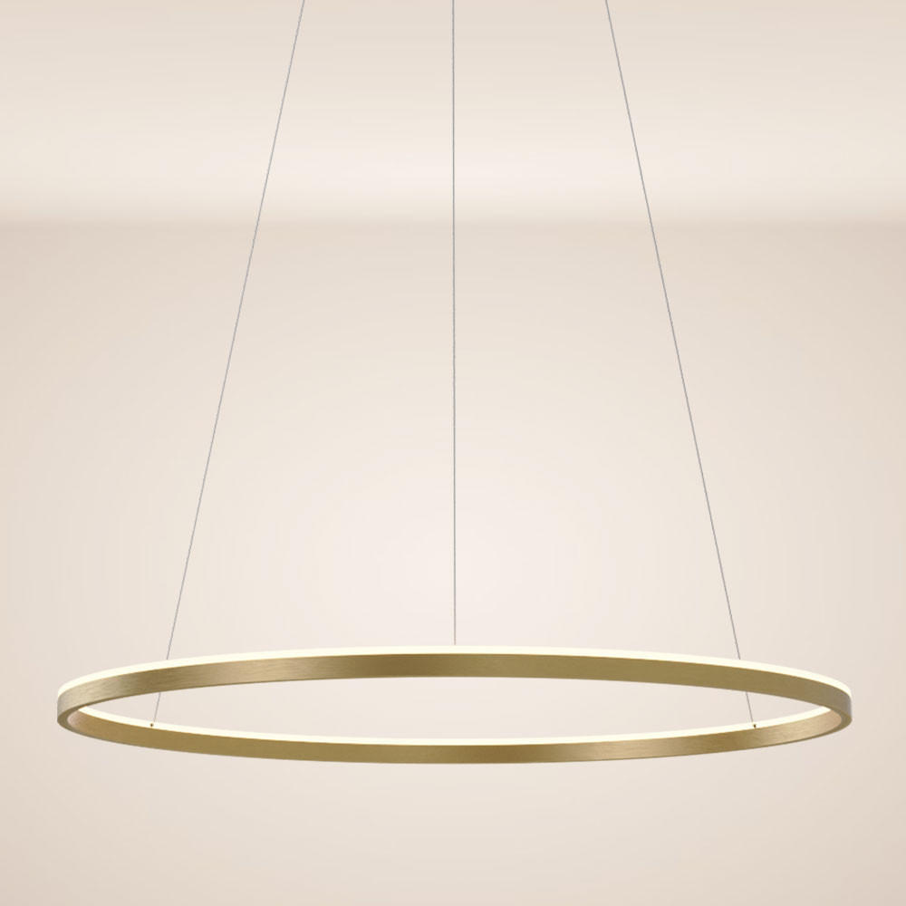 s.luce Led-Hängelampe Gold 120x3.3x120 cm