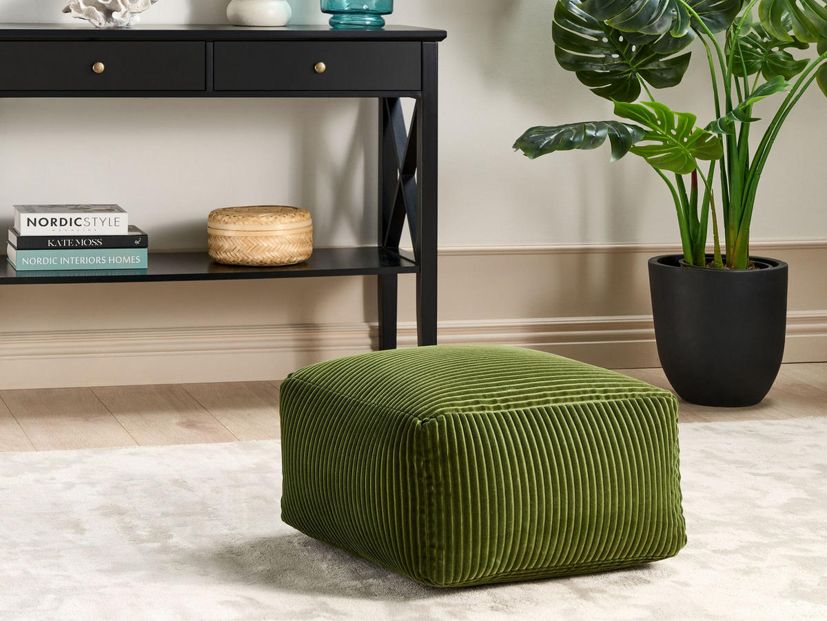 POUF Mukki 50/50/30 cm - Grün, Textil (50/30/50cm) - Beliani