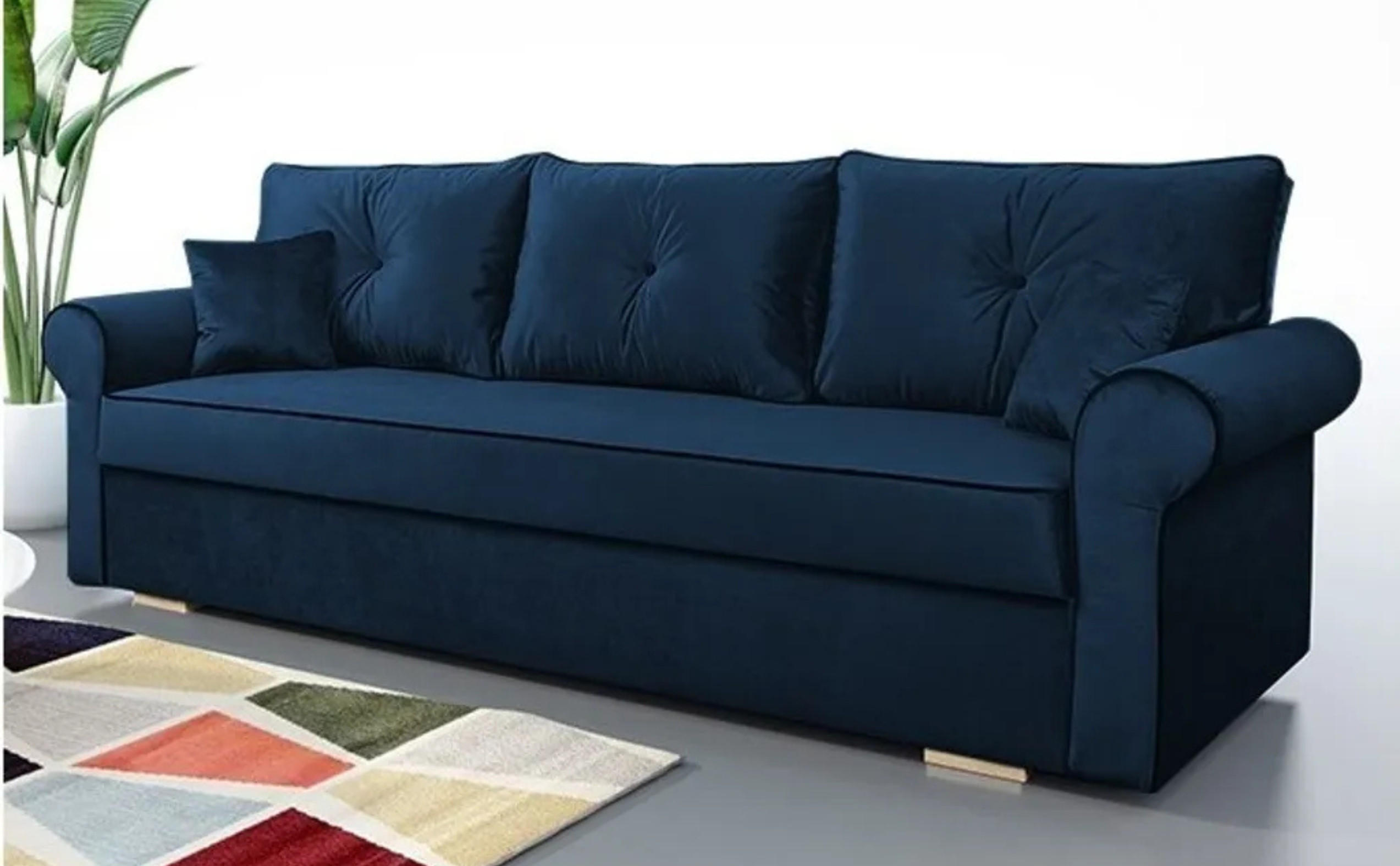 SOFA Blau TOP Schlaffunktion - Blau, Textil (237/76/85cm) - Sepro Meble