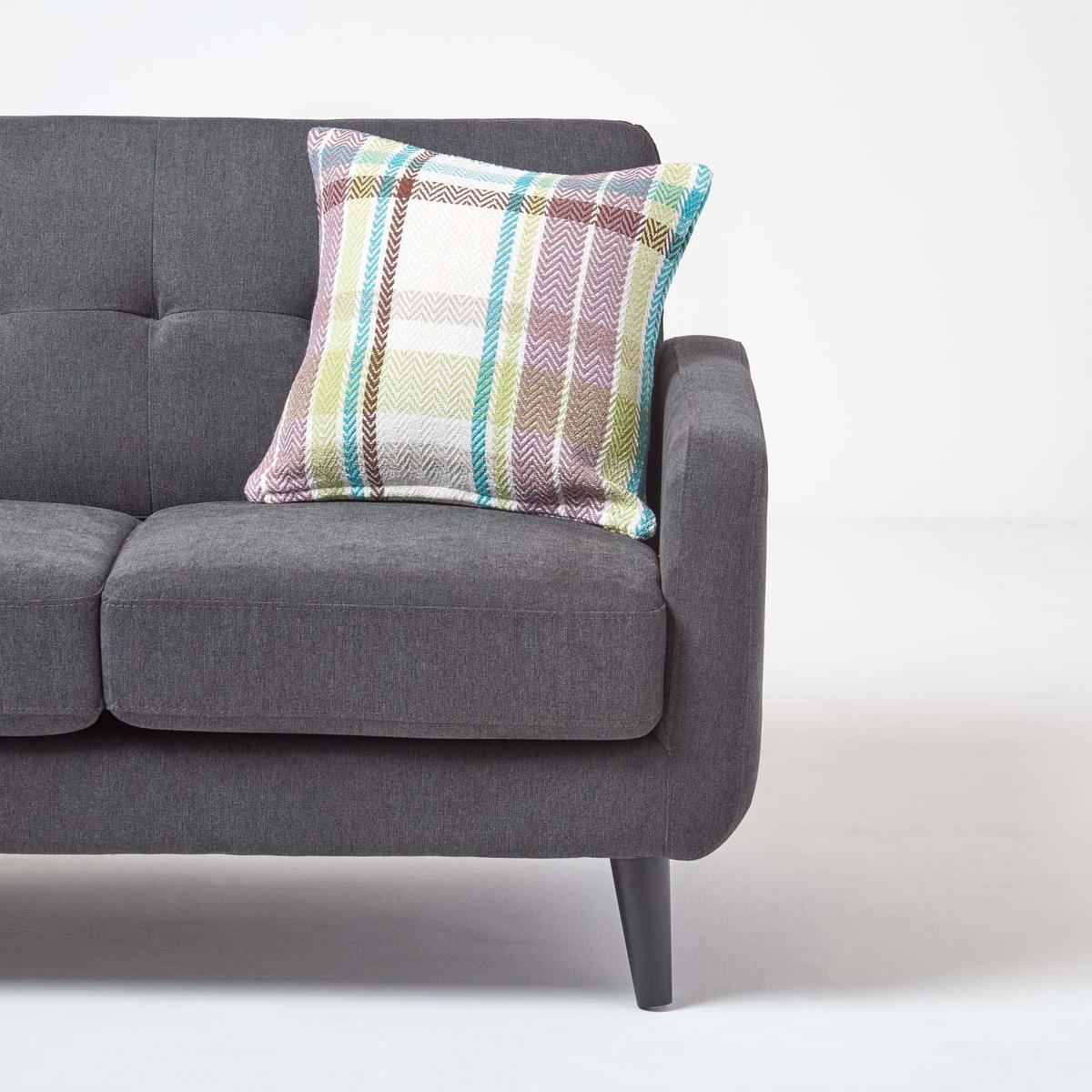 KISSENHÜLLE Falun Schottenmuster 45/45 cm - Grün, Textil (45/45cm) - Homescapes