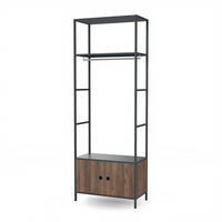 OFFENES Büroregal ARIEL 80 × 220 × 40 cm - Anthrazit/Nussbaumfarben, Metall (80/220/40cm)