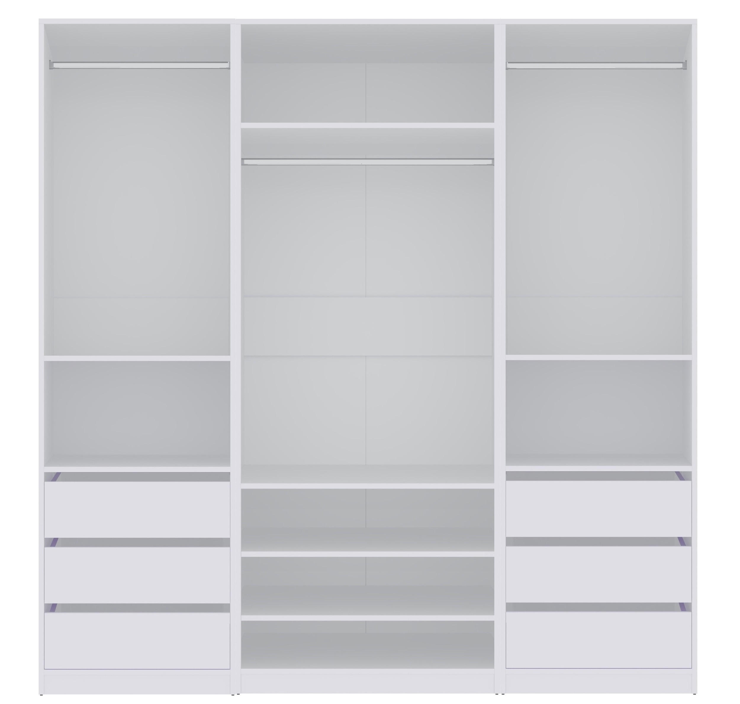 KLEIDERSCHRANK TRES SET T/B Weiß 200/206/51 cm - Weiß, Holzwerkstoff (200/206/51cm) - Marmex Möbel