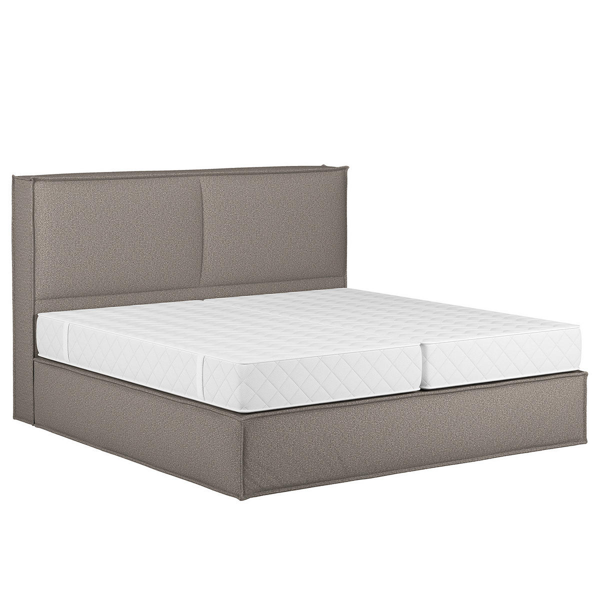 BOXSPRINGBETT mit Kopfteil - Premium - Grau, Textil (180/200cm) - home24