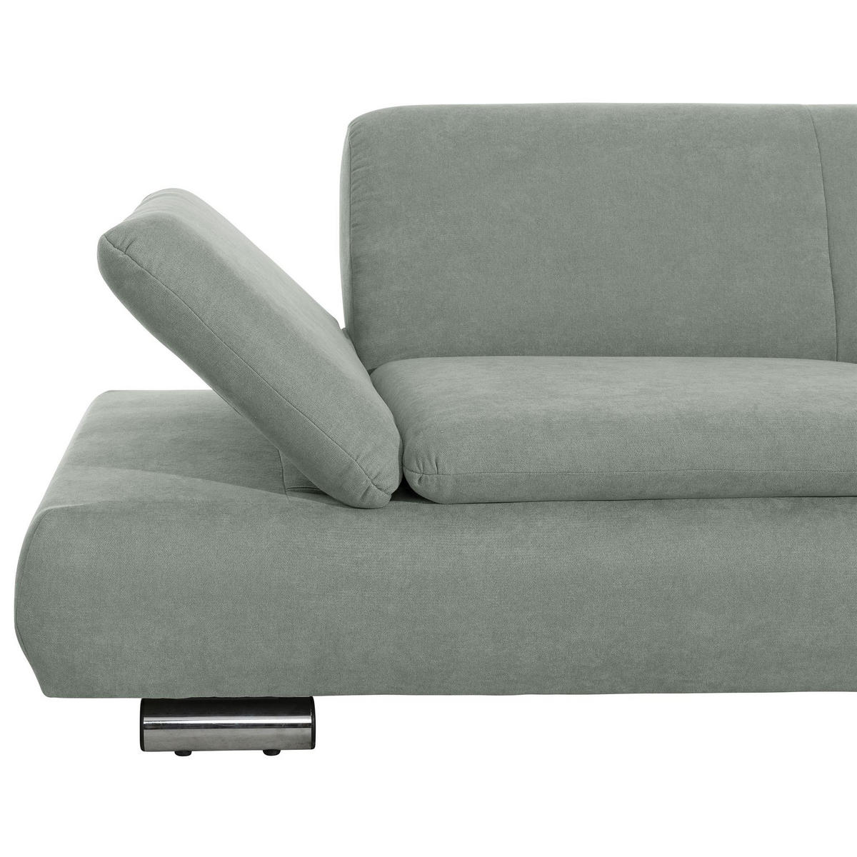 ECKSOFA mit Ottomane rechts Kaye Flachgewebe hellgrün - Hellgrün, Kunststoff (190/270cm) - 58aufmkessel